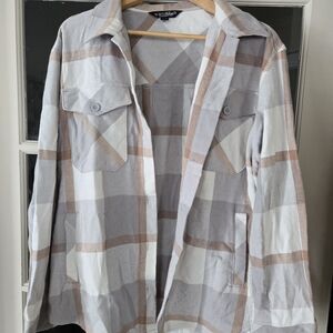 Plaid Button-Up Shirt Jacket